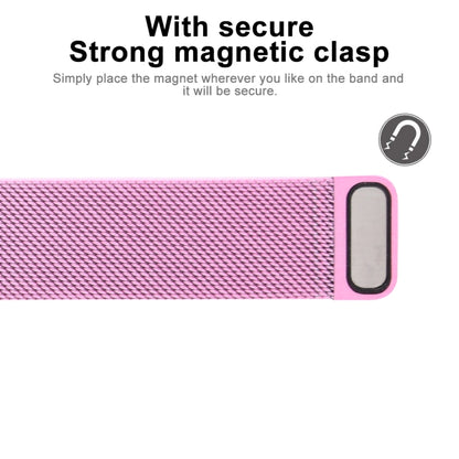 For Apple Watch Series 7 41mm / 6 & SE & 5 & 4 40mm / 3 & 2 & 1 38mm Color-changing Magnetic Nylon Watch Band (Pink) by buy2fix