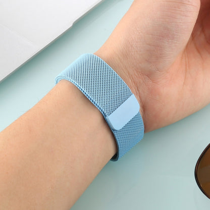 For Apple Watch Ultra 49mm&Watch Ultra 2 49mm / Series 10 46mm / 9&8&7 45mm / SE 3&SE 2&6&SE&5&4 44mm / 3&2&1 42mm Color-changing Magnetic Nylon Watch Band (Sky Blue) by buy2fix