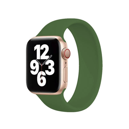 For Apple Watch Ultra 49mm&Watch Ultra 2 49mm / Series 10 46mm / 9&8&7 45mm / SE 3&SE 2&6&SE&5&4 44mm / 3&2&1 42mm Solid Color Elastic Silicone Watch Band, Size:M 143mm (Alfalfa Grass) by buy2fix