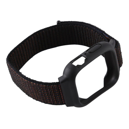 For Apple Watch Ultra 49mm&Watch Ultra 2 49mm / Series 10 46mm / 9&8&7 45mm / SE 3&SE 2&6&SE&5&4 44mm / 3&2&1 42mm Nylon Watch Band with Hook and Loop Fastener (Black Brown) by buy2fix