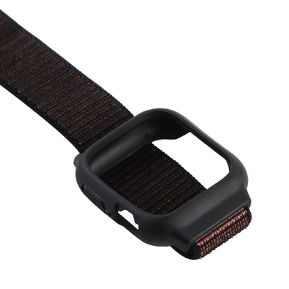 For Apple Watch Ultra 49mm&Watch Ultra 2 49mm / Series 10 46mm / 9&8&7 45mm / SE 3&SE 2&6&SE&5&4 44mm / 3&2&1 42mm Nylon Watch Band with Hook and Loop Fastener (Black Brown) by buy2fix