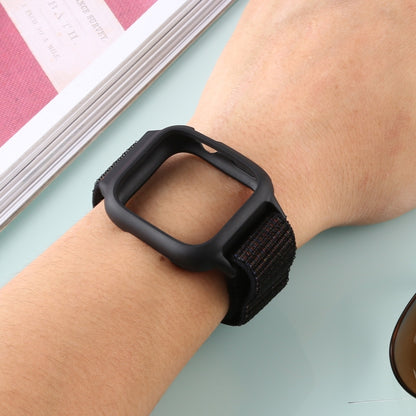 For Apple Watch Ultra 49mm&Watch Ultra 2 49mm / Series 10 46mm / 9&8&7 45mm / SE 3&SE 2&6&SE&5&4 44mm / 3&2&1 42mm Nylon Watch Band with Hook and Loop Fastener (Black Brown) by buy2fix