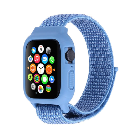 For Apple Watch Ultra 49mm&Watch Ultra 2 49mm / Series 10 46mm / 9&8&7 45mm / SE 3&SE 2&6&SE&5&4 44mm / 3&2&1 42mm Nylon Watch Band with Hook and Loop Fastener (Blue) by buy2fix
