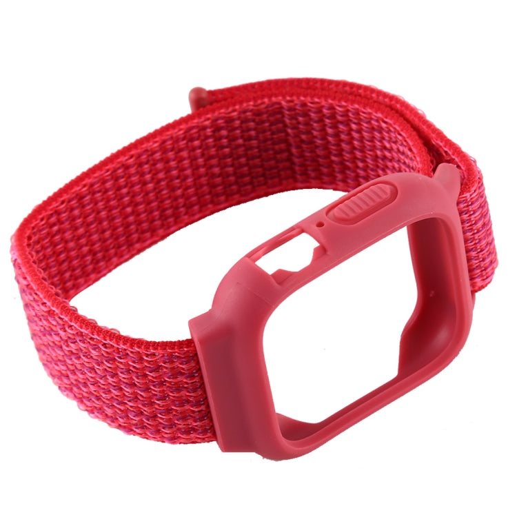 For Apple Watch Ultra 49mm&Watch Ultra 2 49mm / Series 10 46mm / 9&8&7 45mm / SE 3&SE 2&6&SE&5&4 44mm / 3&2&1 42mm Nylon Watch Band with Hook and Loop Fastener (Red) by buy2fix