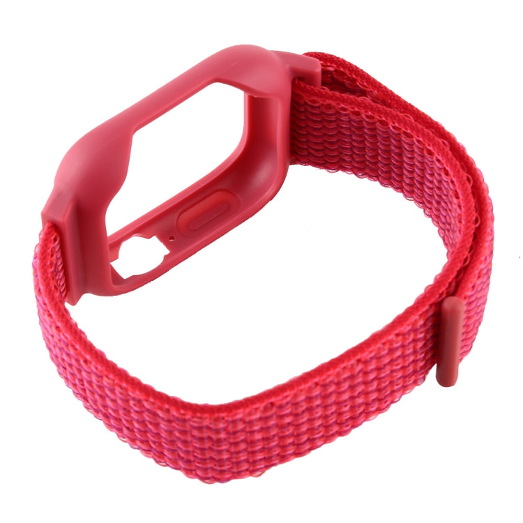 For Apple Watch Ultra 49mm&Watch Ultra 2 49mm / Series 10 46mm / 9&8&7 45mm / SE 3&SE 2&6&SE&5&4 44mm / 3&2&1 42mm Nylon Watch Band with Hook and Loop Fastener (Red) by buy2fix