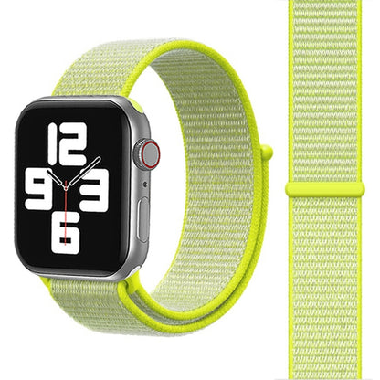 For Apple Watch 46mm / 49mm / 45mm / 44mm Simple Fashion Nylon Watch Band with Magic Stick(Fluorescent Green Light) by buy2fix