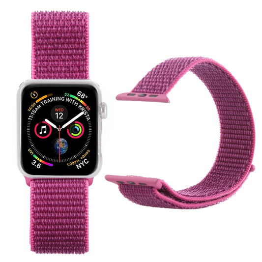 For Apple Watch 46mm / 49mm / 45mm / 44mm Simple Fashion Nylon Watch Band with Magic Stick(Red Purple) by buy2fix
