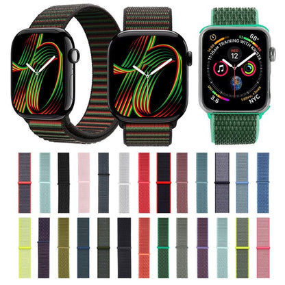 For Apple Watch 46mm / 49mm / 45mm / 44mm Simple Fashion Nylon Watch Band with Magic Stick(Black Unity) - Watch Bands by buy2fix | Online Shopping UK | buy2fix