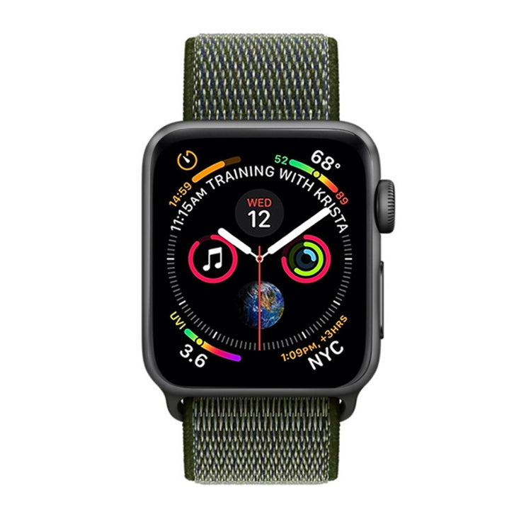 For Apple Watch 42mm / 41mm / 40mm / 38mm Simple Fashion Nylon Watch Band with Magic Stick(Army Green) by buy2fix
