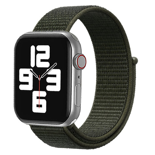 For Apple Watch 42mm / 41mm / 40mm / 38mm Simple Fashion Nylon Watch Band with Magic Stick(Army Green) by buy2fix