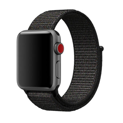 For Apple Watch 42mm / 41mm / 40mm / 38mm Simple Fashion Nylon Watch Band with Magic Stick(Nightfall Black) by buy2fix