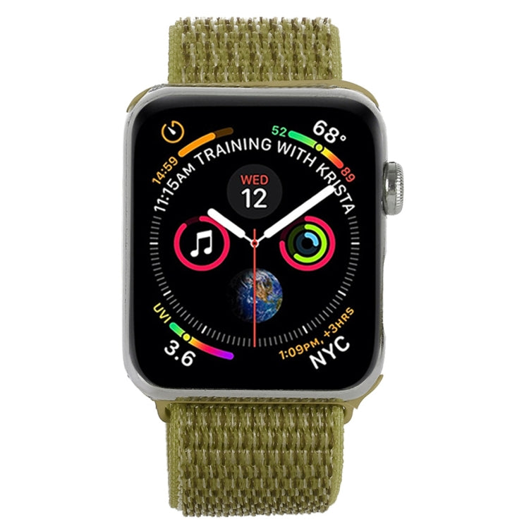 For Apple Watch 42mm / 41mm / 40mm / 38mm Simple Fashion Nylon Watch Band with Magic Stick(Dark Green) by buy2fix