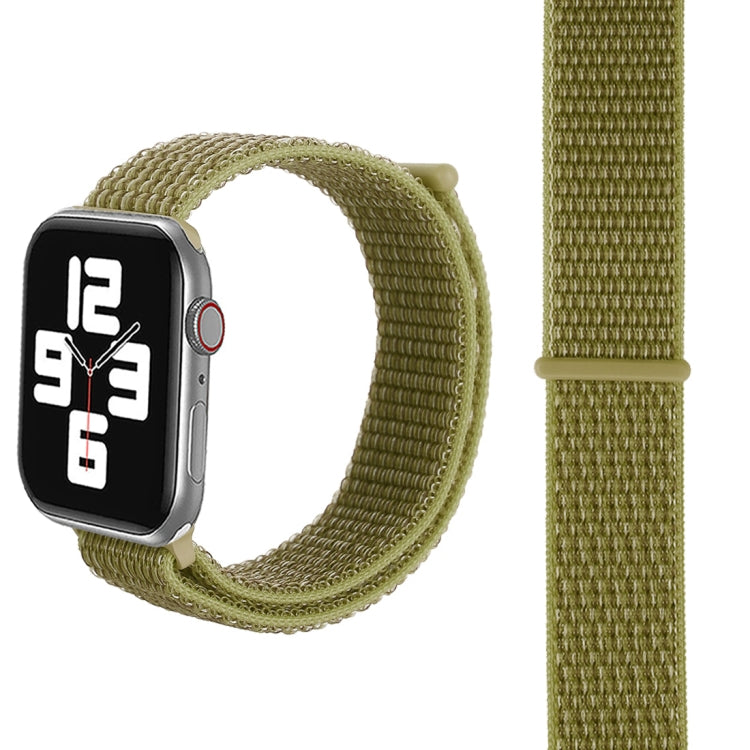For Apple Watch 42mm / 41mm / 40mm / 38mm Simple Fashion Nylon Watch Band with Magic Stick(Dark Green) by buy2fix