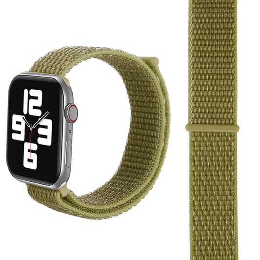 For Apple Watch 42mm / 41mm / 40mm / 38mm Simple Fashion Nylon Watch Band with Magic Stick(Dark Green) by buy2fix