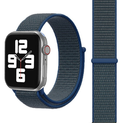 For Apple Watch 42mm / 41mm / 40mm / 38mm Simple Fashion Nylon Watch Band with Magic Stick(Dark Blue) by buy2fix