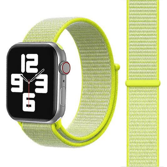 For Apple Watch 42mm / 41mm / 40mm / 38mm Simple Fashion Nylon Watch Band with Magic Stick(Fluorescent Green Light) by buy2fix