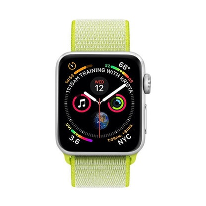 For Apple Watch 42mm / 41mm / 40mm / 38mm Simple Fashion Nylon Watch Band with Magic Stick(Fluorescent Green Light) by buy2fix