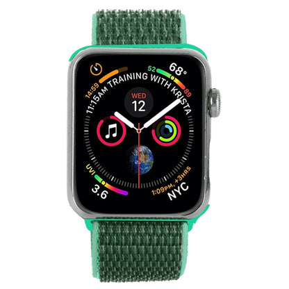 For Apple Watch 42mm / 41mm / 40mm / 38mm Simple Fashion Nylon Watch Band with Magic Stick(Grass Green) by buy2fix