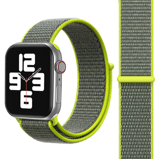 For Apple Watch 42mm / 41mm / 40mm / 38mm Simple Fashion Nylon Watch Band with Magic Stick(Green) by buy2fix