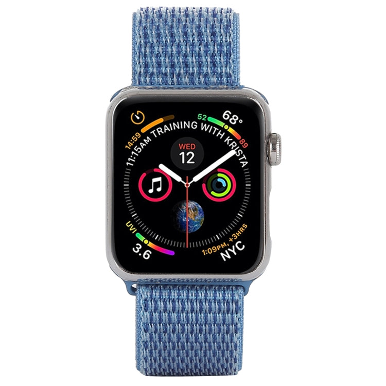For Apple Watch 42mm / 41mm / 40mm / 38mm Simple Fashion Nylon Watch Band with Magic Stick(Peacock Blue) by buy2fix