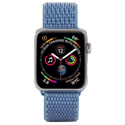 For Apple Watch 42mm / 41mm / 40mm / 38mm Simple Fashion Nylon Watch Band with Magic Stick(Peacock Blue) by buy2fix