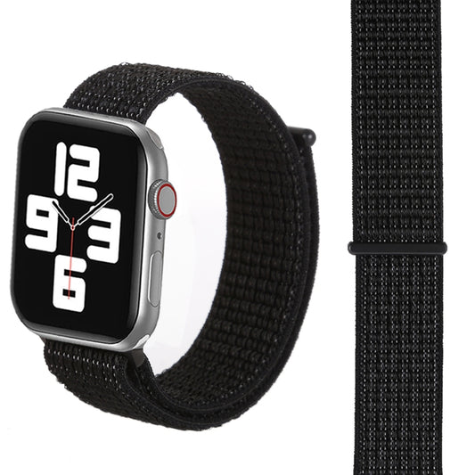 For Apple Watch 42mm / 41mm / 40mm / 38mm Simple Fashion Nylon Watch Band with Magic Stick(Nightfall Black) - Watch Bands by buy2fix | Online Shopping UK | buy2fix