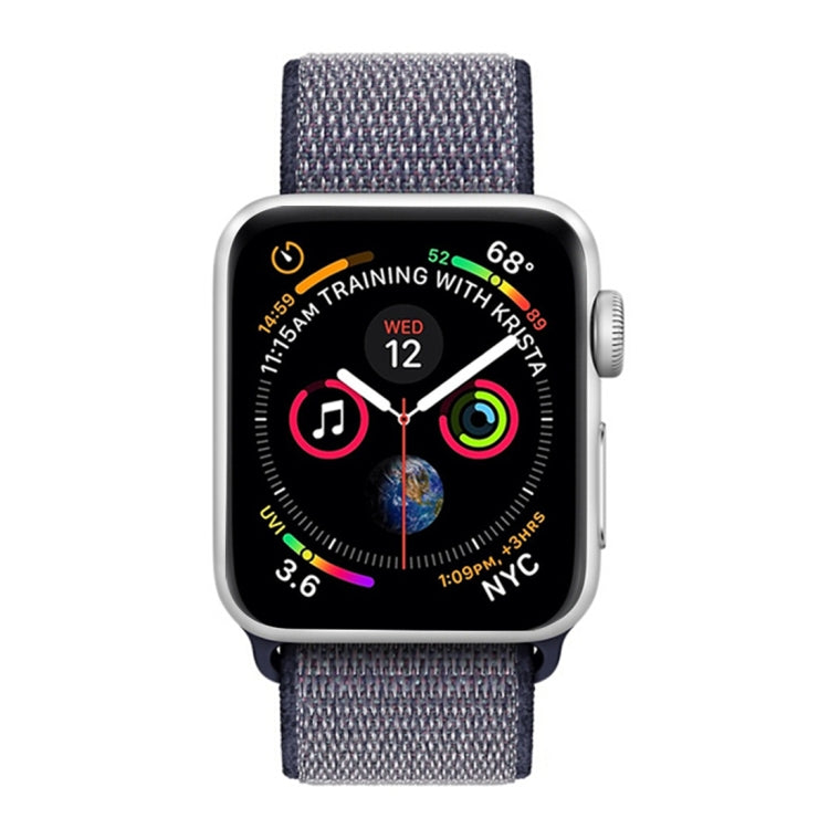 For Apple Watch 42mm / 41mm / 40mm / 38mm Simple Fashion Nylon Watch Band with Magic Stick(Navy Blue) by buy2fix