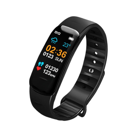 DOMIN0 C1S 0.96 inches IPS Color Screen Smart Bracelet IP67 Waterproof, Support Call Reminder /Heart Rate Monitoring /Blood Pressure Monitoring /Sleep Monitoring /Sedentary Reminder / Remote Control(Black)