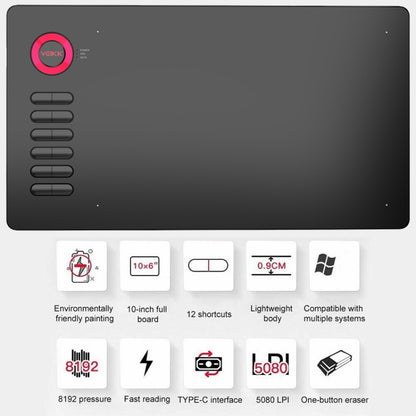 VEIKK A15 10x6 inch 5080 LPI Smart Touch Electronic Graphic Tablet, with Type-C Interface(Gold) -  by VEIKK | Online Shopping UK | buy2fix