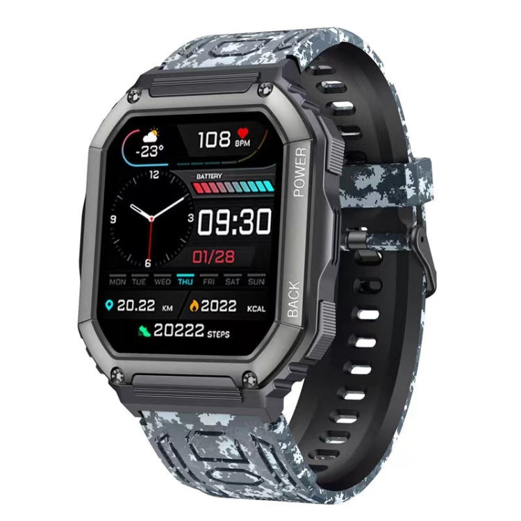 KR06 Waterproof Pedometer Sport Smart Watch, Support Heart Rate / Blood Pressure Monitoring / BT Calling (Camouflage Black) by buy2fix
