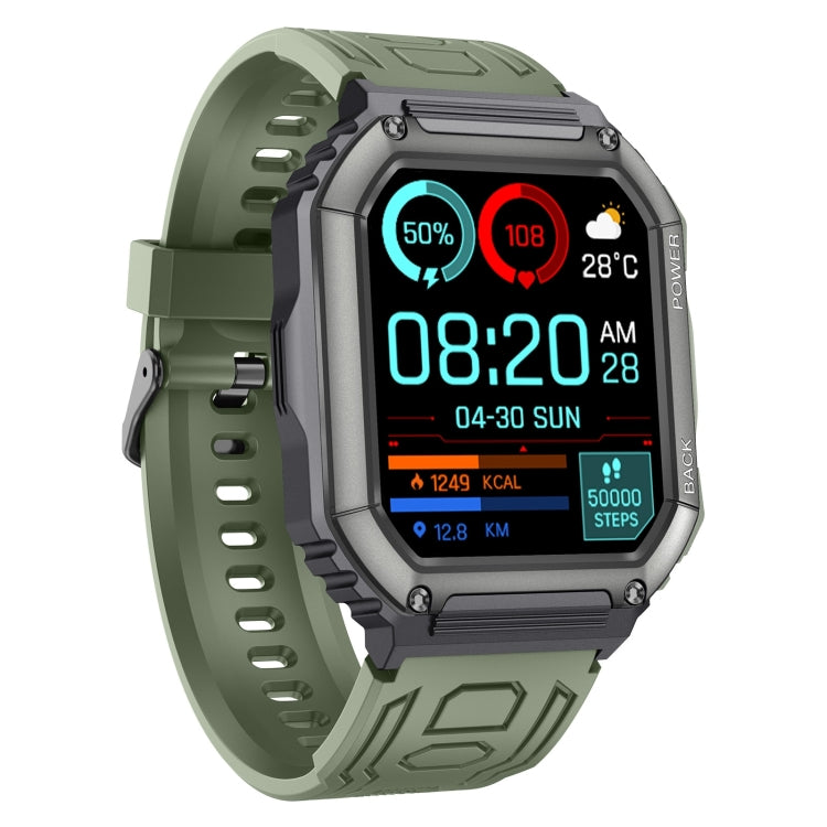 KR06 Waterproof Pedometer Sport Smart Watch, Support Heart Rate / Blood Pressure Monitoring / BT Calling (Camouflage Green) by buy2fix
