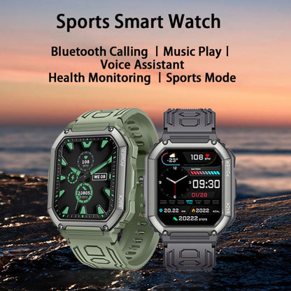 KR06 Waterproof Pedometer Sport Smart Watch, Support Heart Rate / Blood Pressure Monitoring / BT Calling (Camouflage Green) by buy2fix