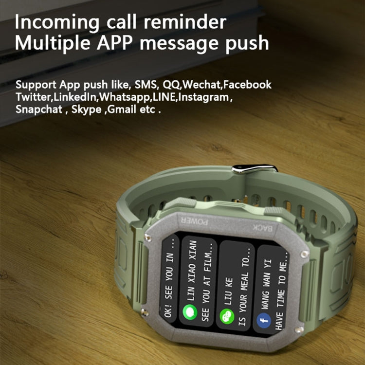 KR06 Waterproof Pedometer Sport Smart Watch, Support Heart Rate / Blood Pressure Monitoring / BT Calling (Camouflage Green) by buy2fix