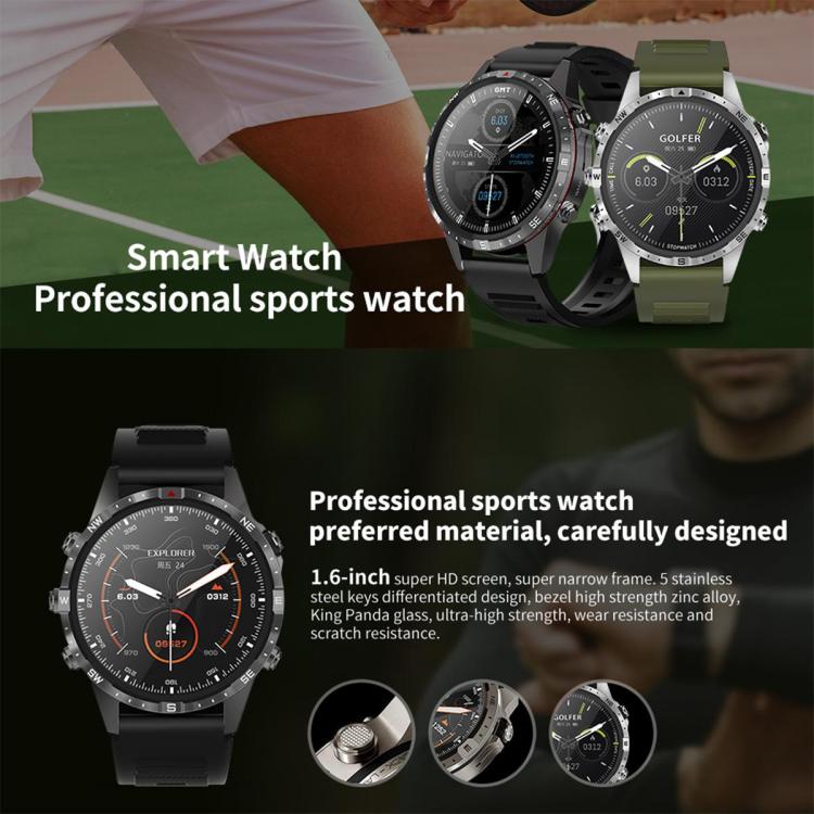 HAMTOD 1.6 inch Waterproof Smart Watch, Support Bluetooth Call / Heart Rate / Blood Oxygen Monitoring / NFC(Silver) - Smart Watches by HAMTOD | Online Shopping UK | buy2fix