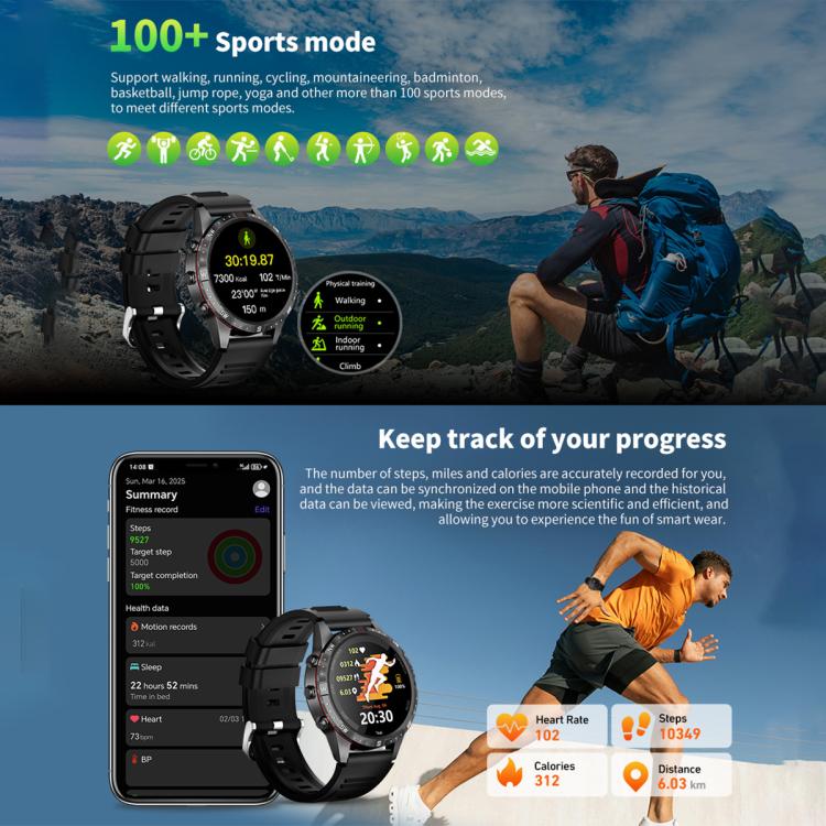 HAMTOD 1.6 inch Waterproof Smart Watch, Support Bluetooth Call / Heart Rate / Blood Oxygen Monitoring / NFC(Silver) - Smart Watches by HAMTOD | Online Shopping UK | buy2fix