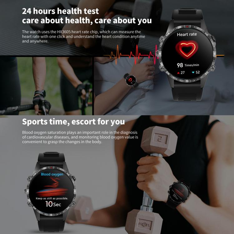 HAMTOD 1.6 inch Waterproof Smart Watch, Support Bluetooth Call / Heart Rate / Blood Oxygen Monitoring / NFC(Silver) - Smart Watches by HAMTOD | Online Shopping UK | buy2fix