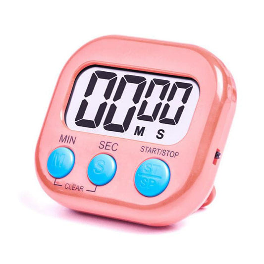 Digital Kitchen Timer Electronic Alarm Magnetic Backing with LCD Display for Cooking Baking Sports Games Office(Pink) - Digital Countdown by buy2fix | Online Shopping UK | buy2fix