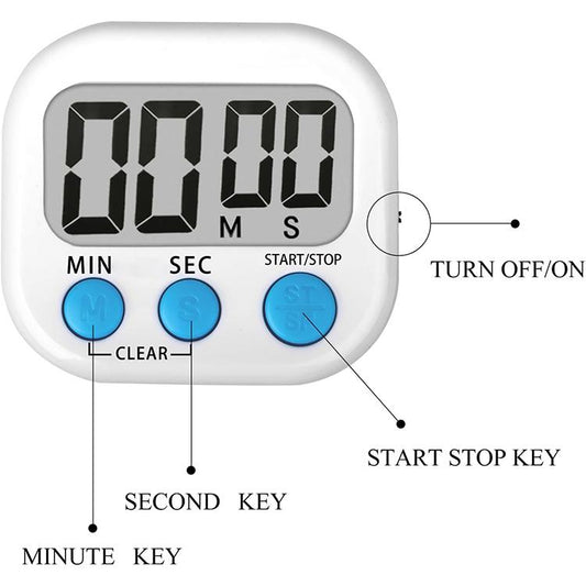 Digital Kitchen Timer Electronic Alarm Magnetic Backing with LCD Display for Cooking Baking Sports Games Office(Pink) - Digital Countdown by buy2fix | Online Shopping UK | buy2fix