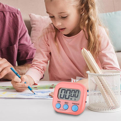Digital Kitchen Timer Electronic Alarm Magnetic Backing with LCD Display for Cooking Baking Sports Games Office(Pink) - Digital Countdown by buy2fix | Online Shopping UK | buy2fix
