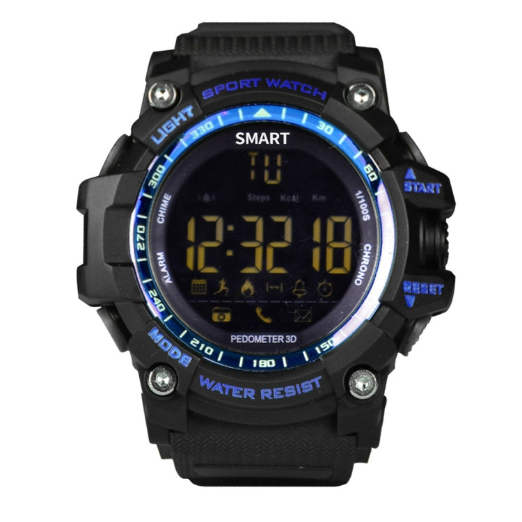 EX16 1.12 Inch FSTN LCD Full Angle Screen Display Sport Smart Watch, IP67 Waterproof, Support Pedometer / Stopwatch / Alarm / Notification Remind / Call Notify / Camera Remote Control / Calories Burned, Compatible with Android and iOS Phones(Blue) by buy2fix