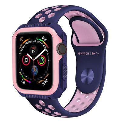 Smart Watch Shockproof Two Color Protective Case For Apple Watch Series 3 / 2 / 1 42mm(Pink Blue) by buy2fix