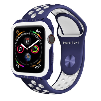 Smart Watch Shockproof Two Color Protective Case For Apple Watch Series 3 / 2 / 1 42mm(White Blue) by buy2fix