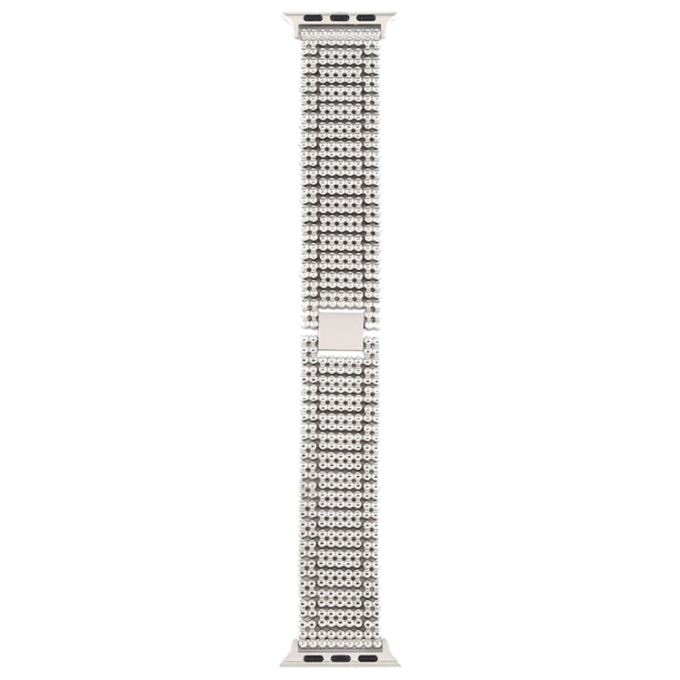 For Apple Watch Series 7 41mm / 6 & SE & 5 & 4 40mm / 3 & 2 & 1 38mm Nine Beads Stainless Steel Wrist Strap Watch Band (Silver) by buy2fix