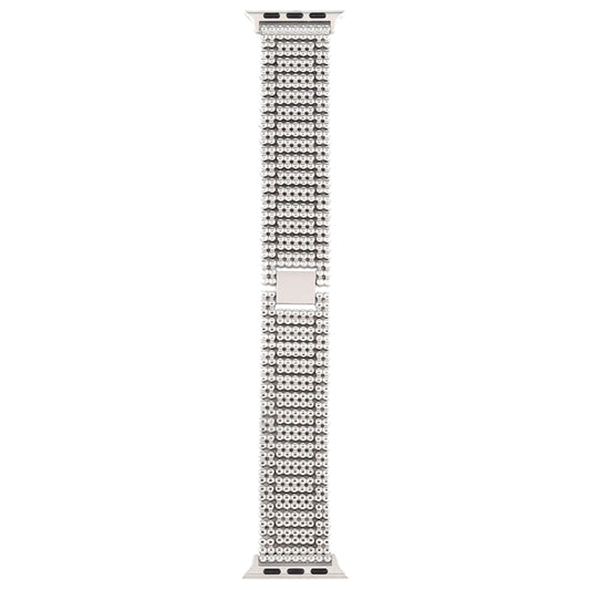 For Apple Watch Series 7 41mm / 6 & SE & 5 & 4 40mm / 3 & 2 & 1 38mm Nine Beads Stainless Steel Wrist Strap Watch Band (Silver) by buy2fix