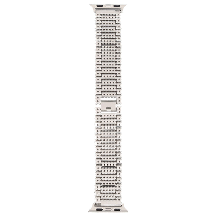 For Apple Watch Series 7 41mm / 6 & SE & 5 & 4 40mm / 3 & 2 & 1 38mm Nine Beads Stainless Steel Wrist Strap Watch Band (Silver) by buy2fix