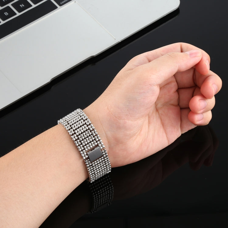 For Apple Watch Series 7 41mm / 6 & SE & 5 & 4 40mm / 3 & 2 & 1 38mm Nine Beads Stainless Steel Wrist Strap Watch Band (Silver) by buy2fix
