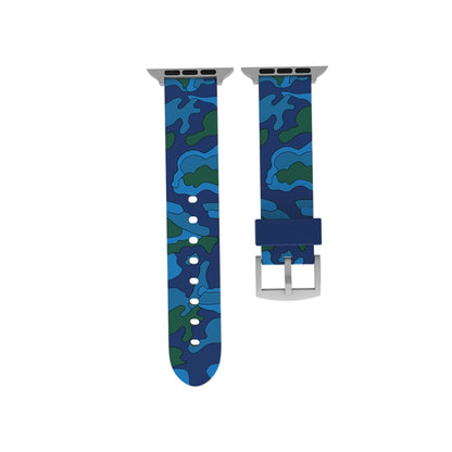 For Apple Watch Series 3 & 2 & 1 38mm Fashion Camouflage Pattern Silicone Watch Band(Blue) by buy2fix