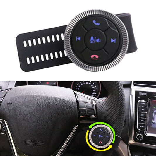 Universal Strap Shape Steering Wheel Remote Control Car Multimedia Wireless Button Remote Control (Silver) - Bluetooth Car Kits by buy2fix | Online Shopping UK | buy2fix