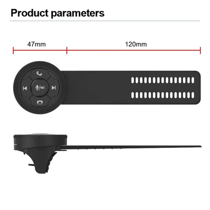 Universal Strap Shape Steering Wheel Remote Control Car Multimedia Wireless Button Remote Control (Black) - Bluetooth Car Kits by buy2fix | Online Shopping UK | buy2fix