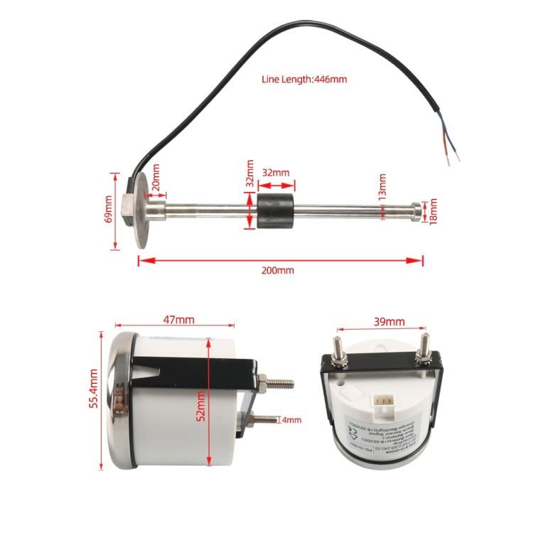 A7951 RV / Yacht Fuel Level Sensor with 52mm Oil Level Gauge - Automobiles Sensors by buy2fix | Online Shopping UK | buy2fix